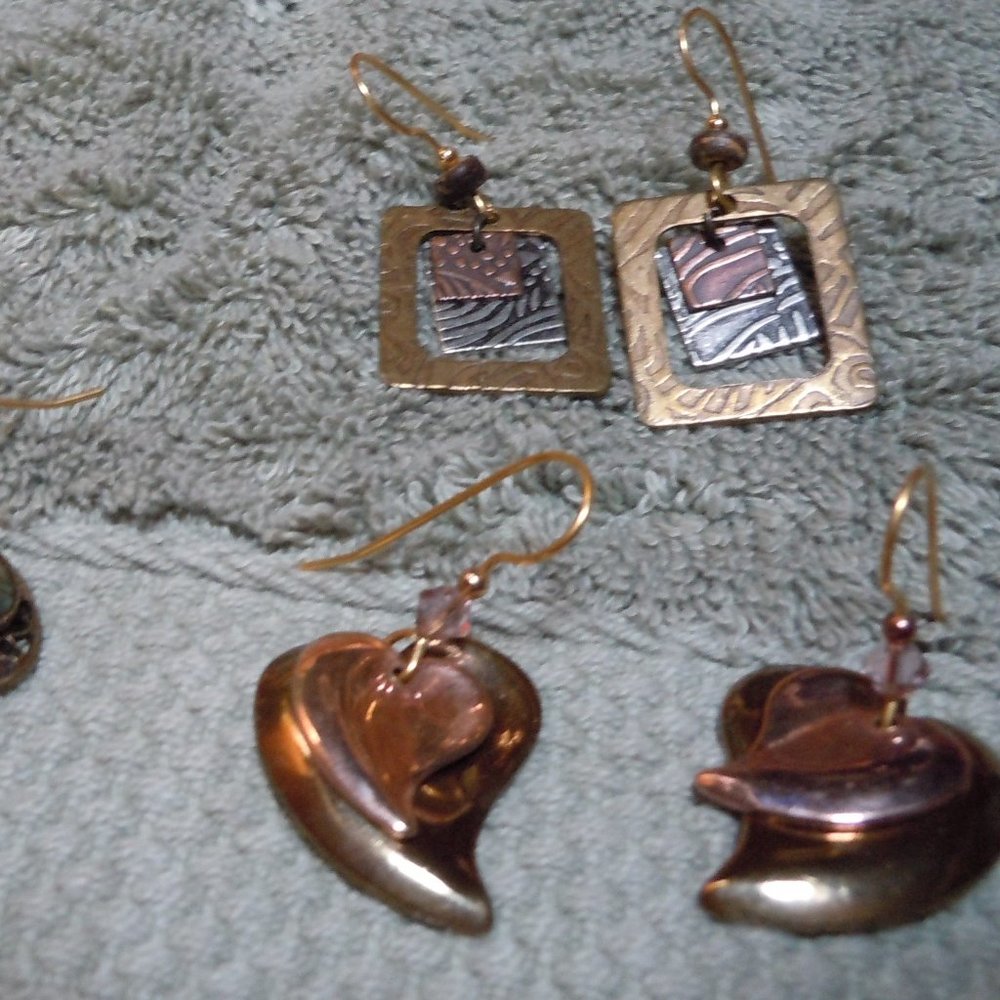 LOT of 3SILVER FOREST Earrings EUC!! Very Unique art!!
